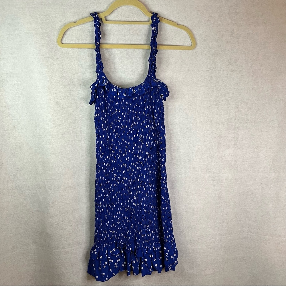 Anthropology Faithful The Brand Del Mar Mini Dress Blue Floral NWOT Small - Picture 5 of 8